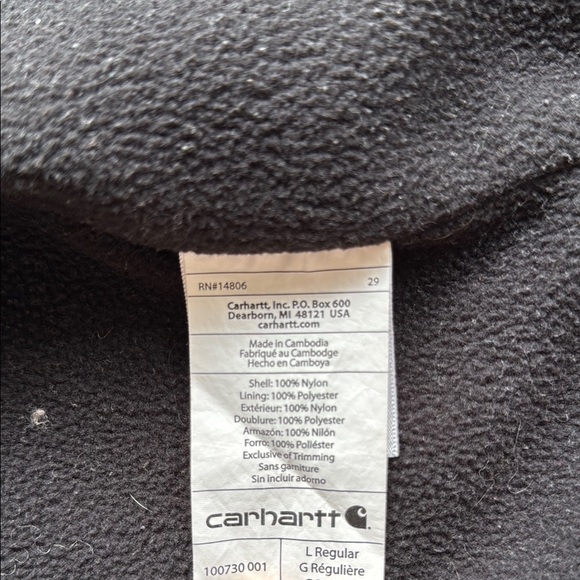 Carhartt Black Hooded Windbreaker Lightweight Jacket - Picture 4 of 7
